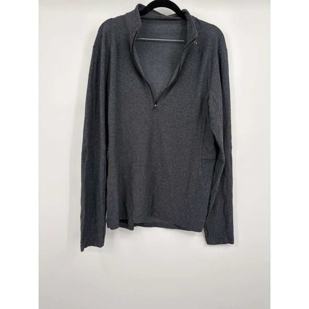 Lululemon Mens Dark Gray Quarter Zip Pullover Long Sleeve Athletic Fit Size M